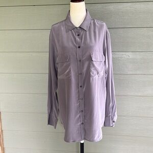 Equipment Femme Silk Long Sleeve Button Down Shirt